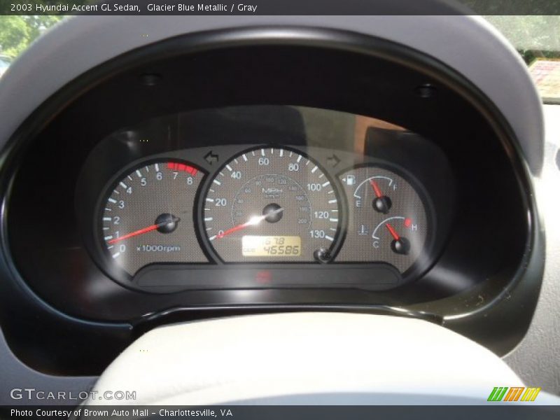 Glacier Blue Metallic / Gray 2003 Hyundai Accent GL Sedan