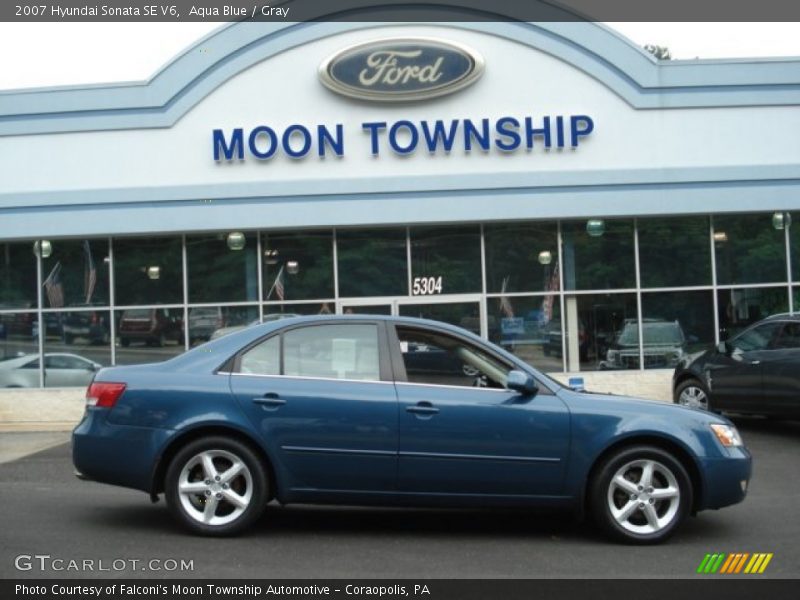 Aqua Blue / Gray 2007 Hyundai Sonata SE V6