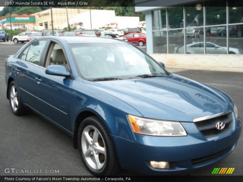 Aqua Blue / Gray 2007 Hyundai Sonata SE V6