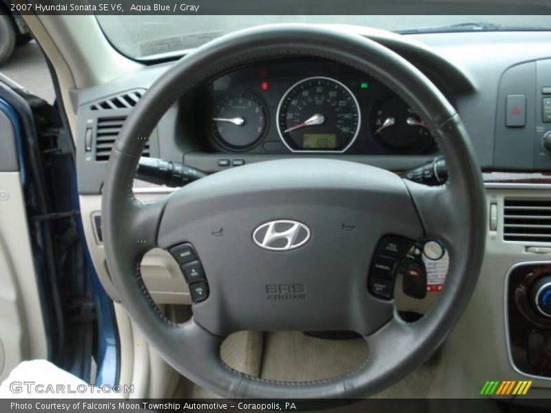 Aqua Blue / Gray 2007 Hyundai Sonata SE V6