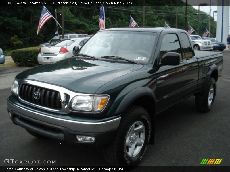 Imperial Jade Green Mica / Oak 2003 Toyota Tacoma V6 TRD Xtracab 4x4