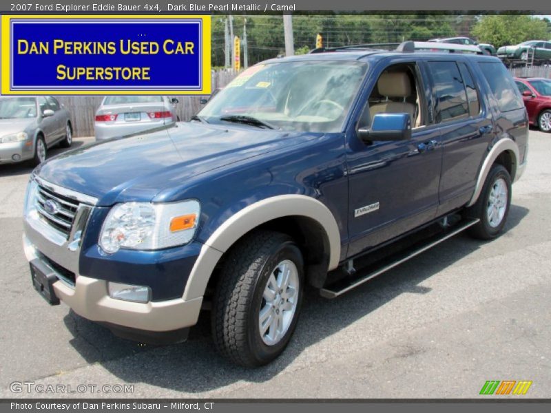 Dark Blue Pearl Metallic / Camel 2007 Ford Explorer Eddie Bauer 4x4