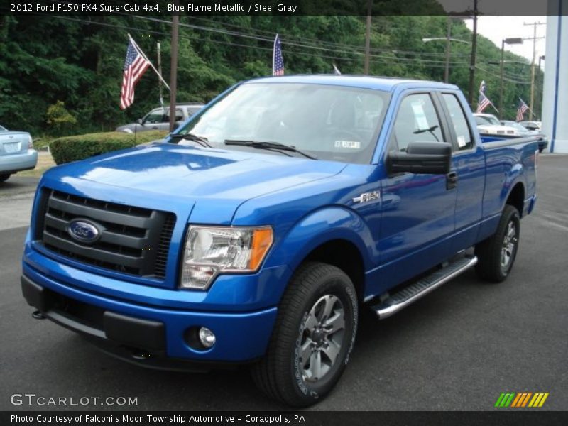 Blue Flame Metallic / Steel Gray 2012 Ford F150 FX4 SuperCab 4x4
