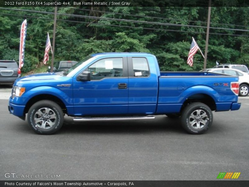 Blue Flame Metallic / Steel Gray 2012 Ford F150 FX4 SuperCab 4x4