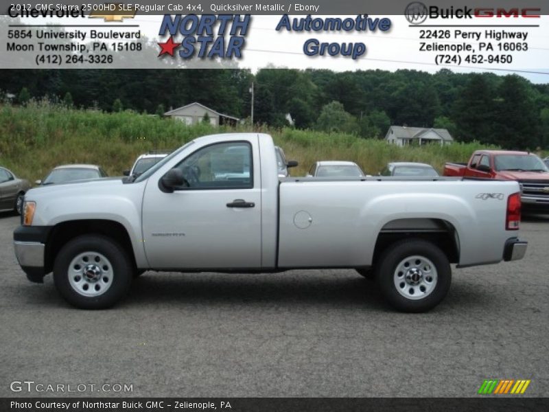 Quicksilver Metallic / Ebony 2012 GMC Sierra 2500HD SLE Regular Cab 4x4
