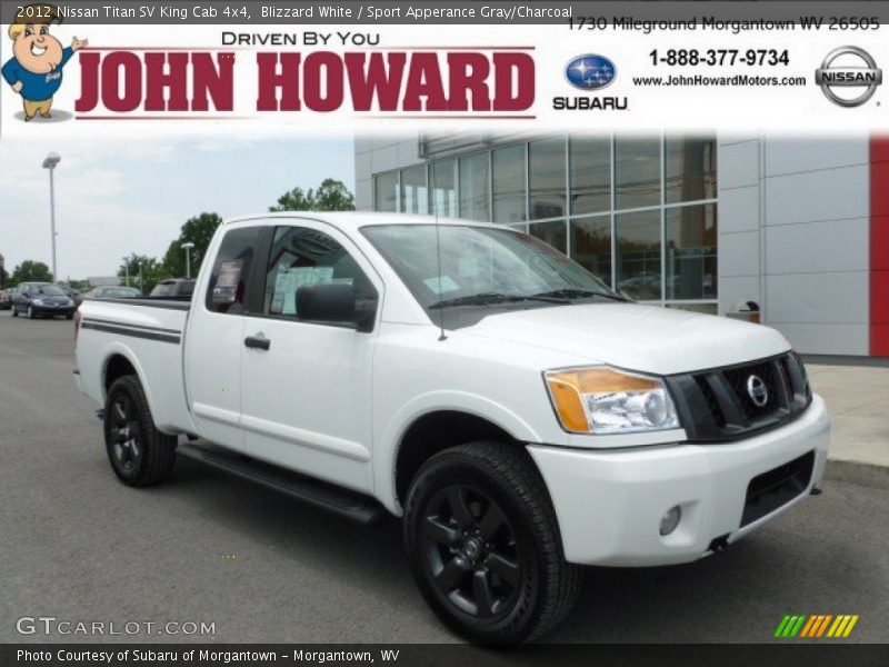 Blizzard White / Sport Apperance Gray/Charcoal 2012 Nissan Titan SV King Cab 4x4