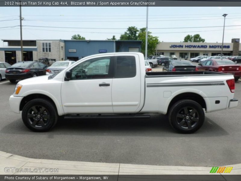 Blizzard White / Sport Apperance Gray/Charcoal 2012 Nissan Titan SV King Cab 4x4