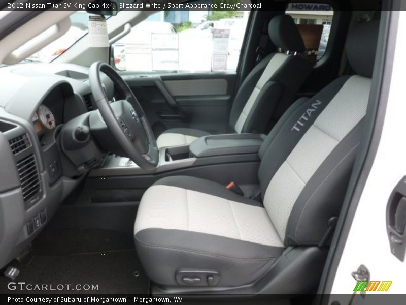 Blizzard White / Sport Apperance Gray/Charcoal 2012 Nissan Titan SV King Cab 4x4