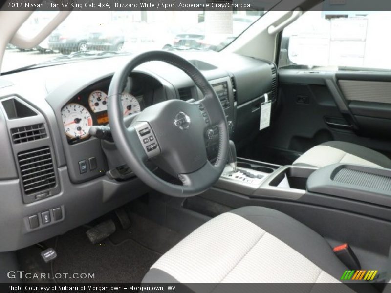 Blizzard White / Sport Apperance Gray/Charcoal 2012 Nissan Titan SV King Cab 4x4
