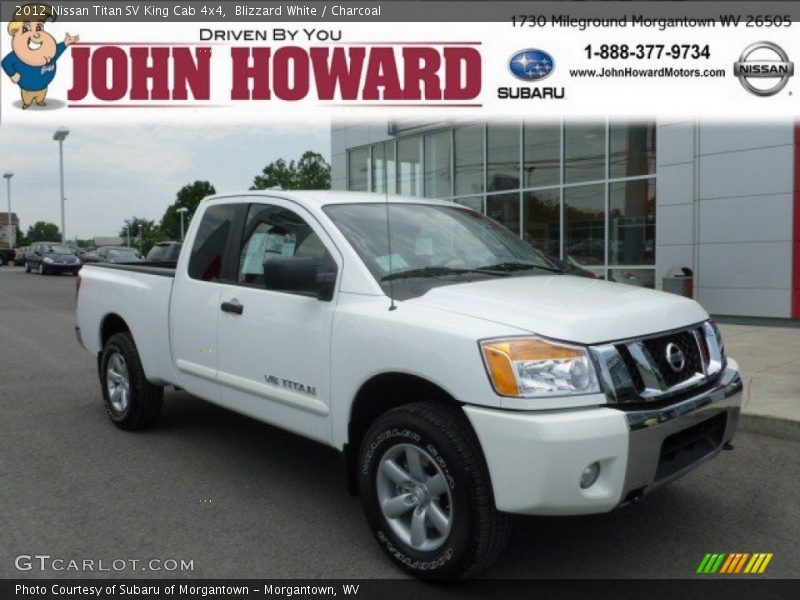 Blizzard White / Charcoal 2012 Nissan Titan SV King Cab 4x4