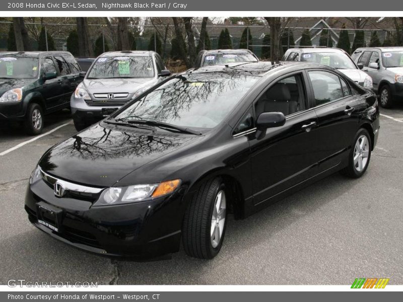 Nighthawk Black Pearl / Gray 2008 Honda Civic EX-L Sedan