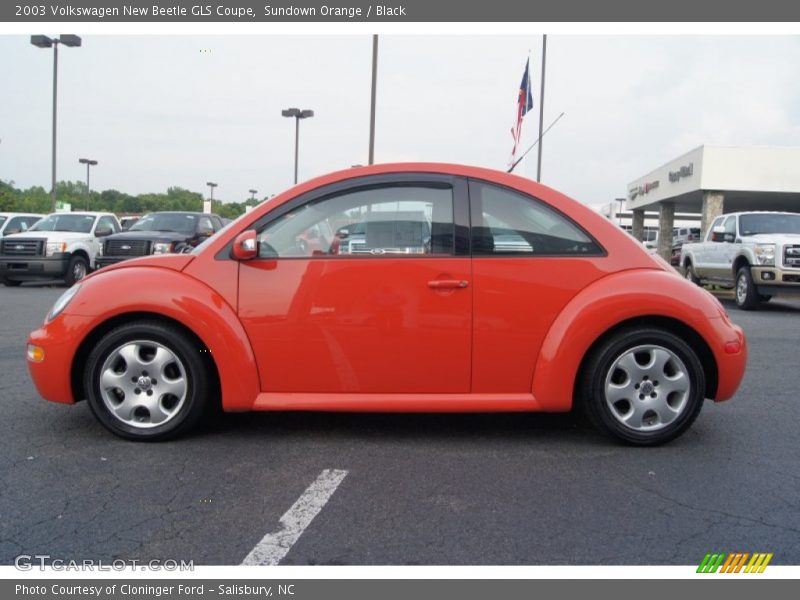 Sundown Orange / Black 2003 Volkswagen New Beetle GLS Coupe