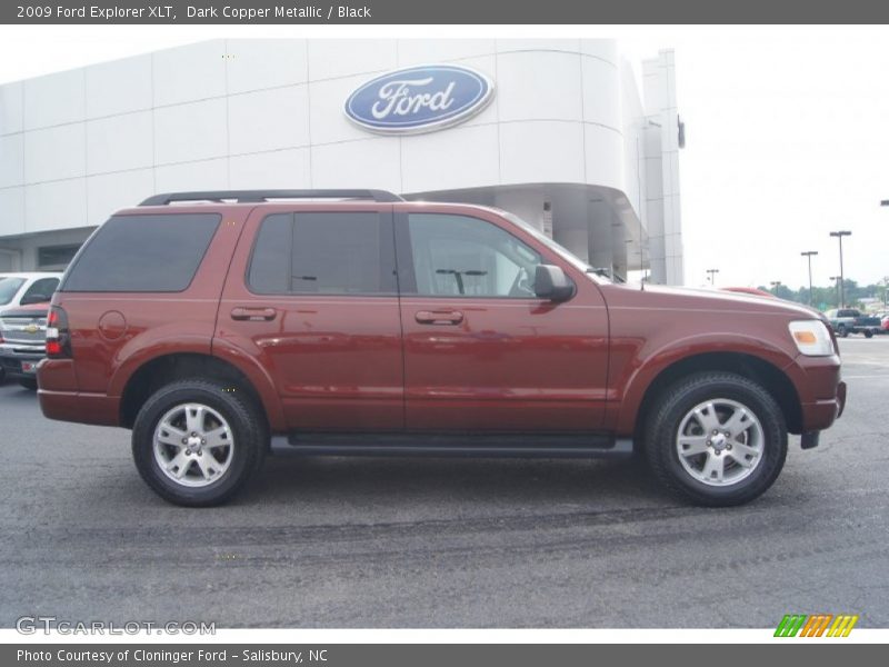 Dark Copper Metallic / Black 2009 Ford Explorer XLT