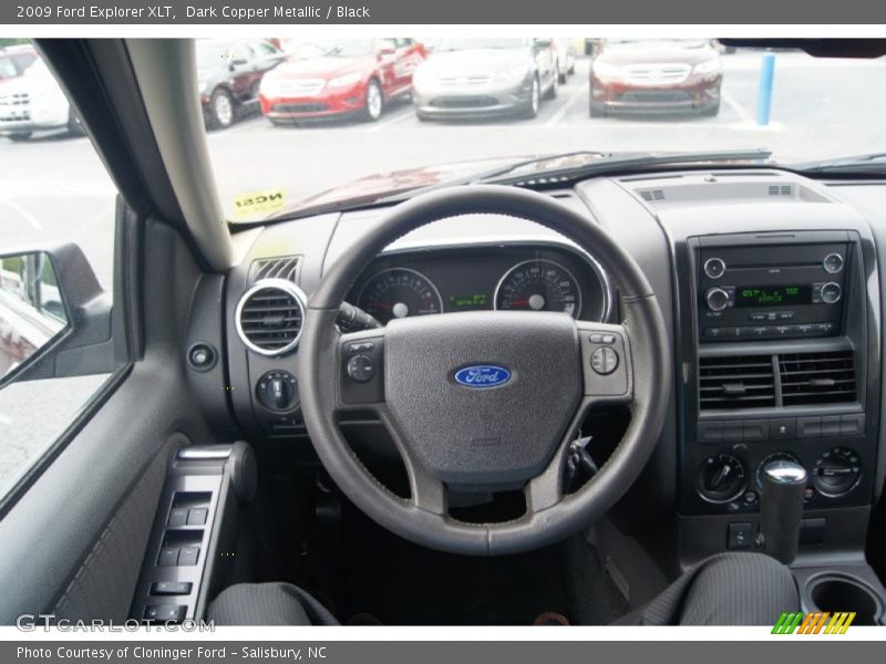 Dark Copper Metallic / Black 2009 Ford Explorer XLT