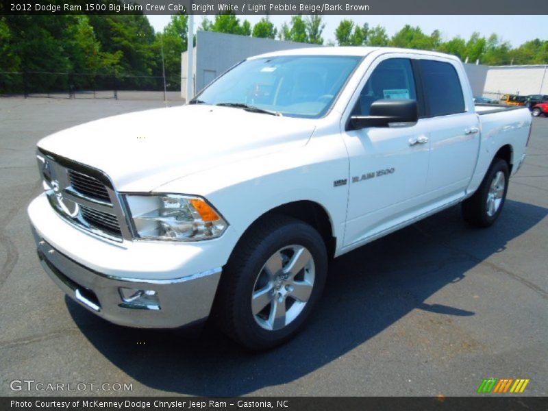 Bright White / Light Pebble Beige/Bark Brown 2012 Dodge Ram 1500 Big Horn Crew Cab