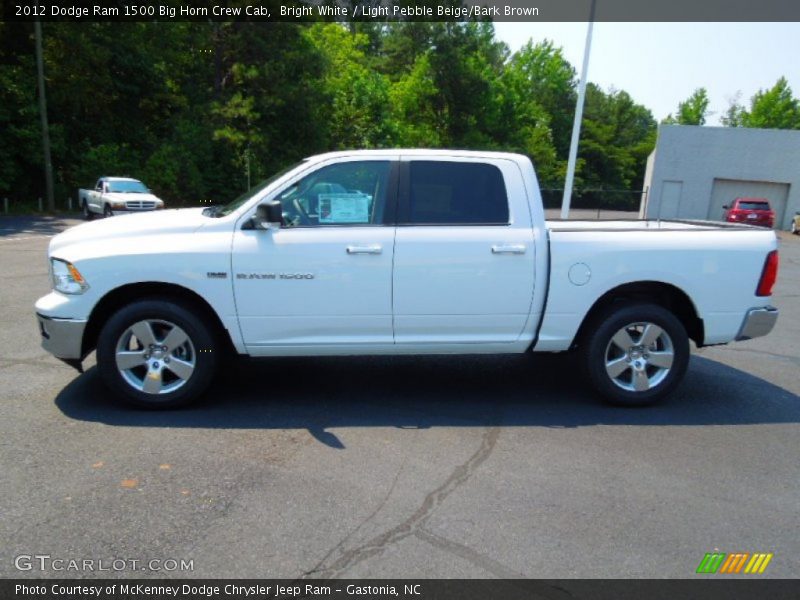 Bright White / Light Pebble Beige/Bark Brown 2012 Dodge Ram 1500 Big Horn Crew Cab