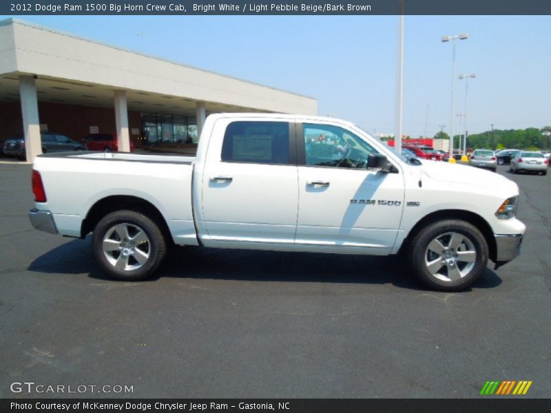 Bright White / Light Pebble Beige/Bark Brown 2012 Dodge Ram 1500 Big Horn Crew Cab