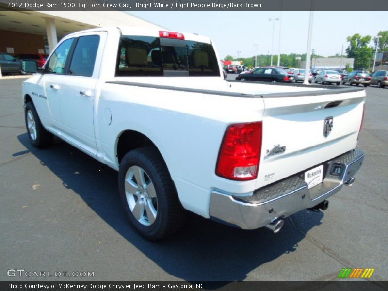 Bright White / Light Pebble Beige/Bark Brown 2012 Dodge Ram 1500 Big Horn Crew Cab