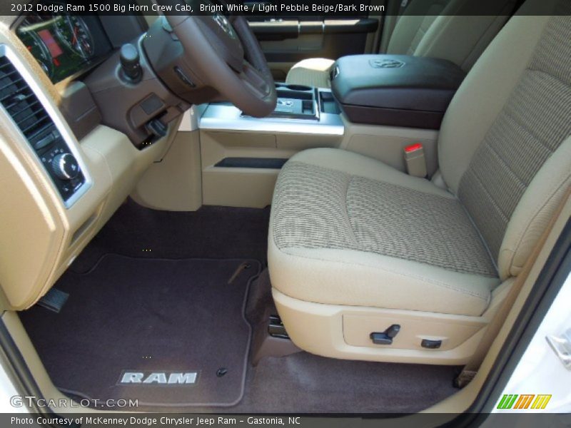 Bright White / Light Pebble Beige/Bark Brown 2012 Dodge Ram 1500 Big Horn Crew Cab