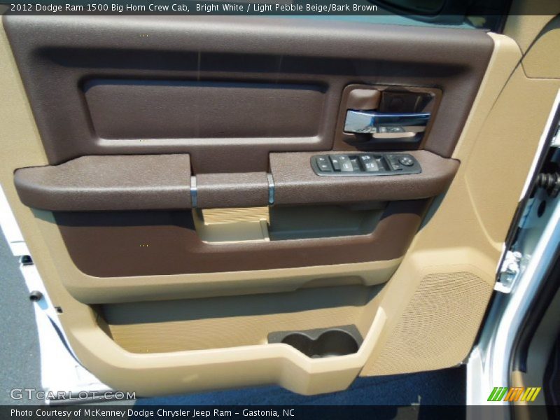 Bright White / Light Pebble Beige/Bark Brown 2012 Dodge Ram 1500 Big Horn Crew Cab