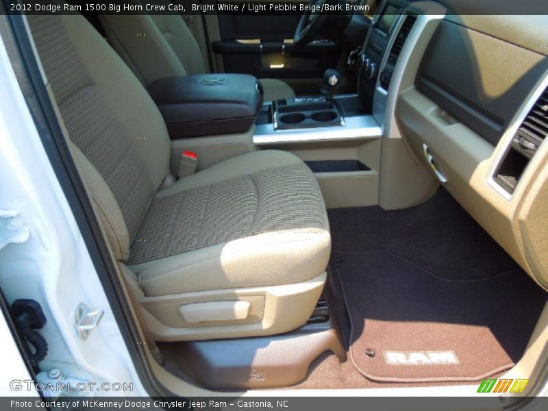 Bright White / Light Pebble Beige/Bark Brown 2012 Dodge Ram 1500 Big Horn Crew Cab