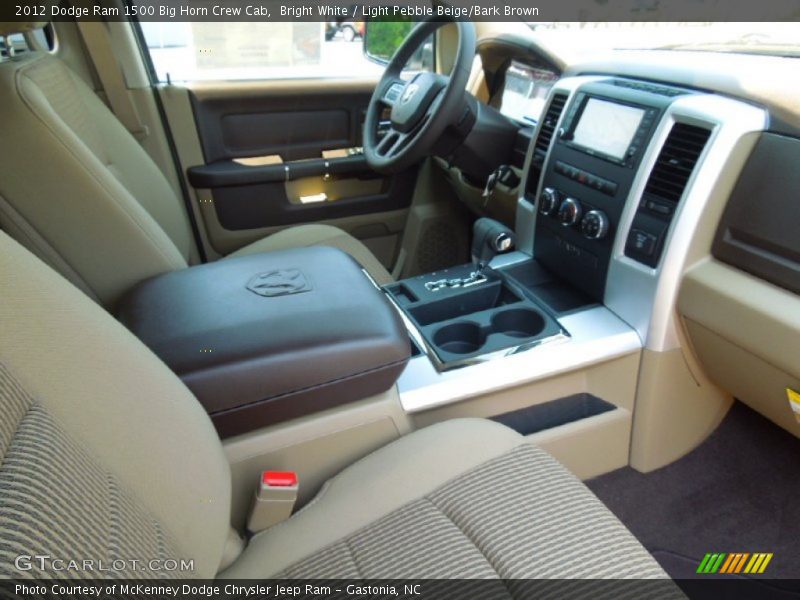 Bright White / Light Pebble Beige/Bark Brown 2012 Dodge Ram 1500 Big Horn Crew Cab