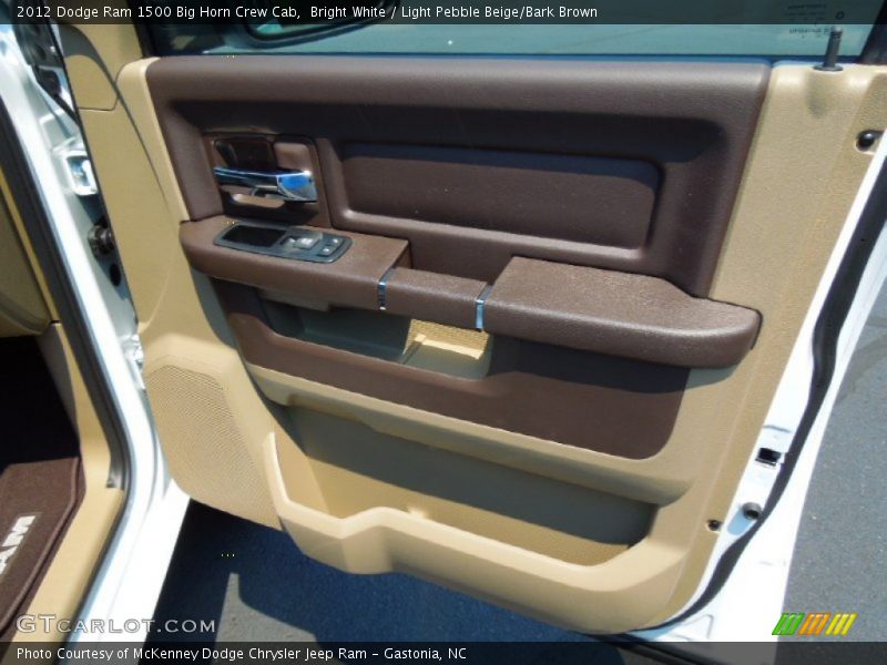 Bright White / Light Pebble Beige/Bark Brown 2012 Dodge Ram 1500 Big Horn Crew Cab