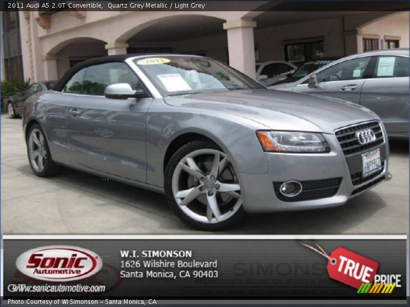 Quartz Grey Metallic / Light Grey 2011 Audi A5 2.0T Convertible