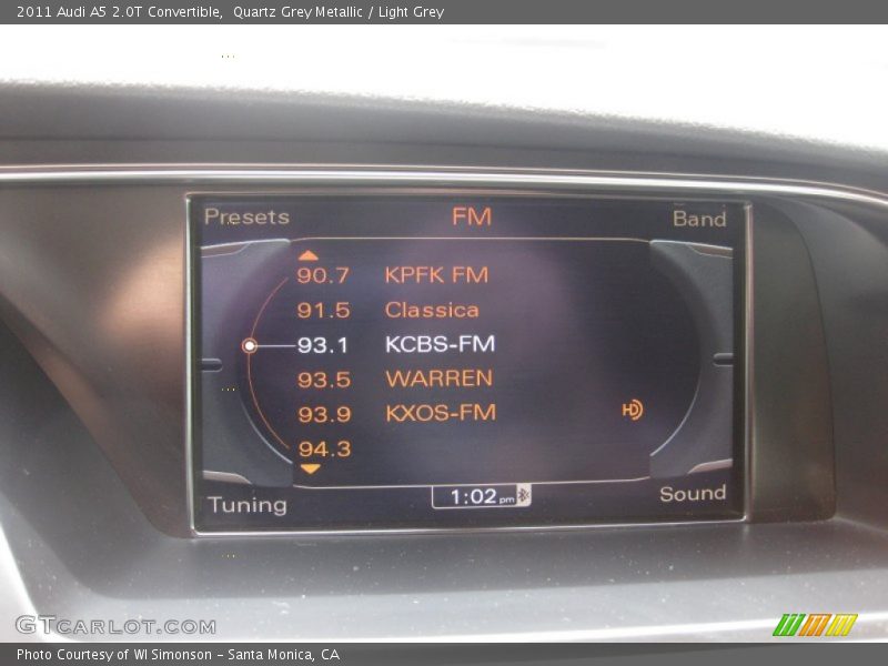 Quartz Grey Metallic / Light Grey 2011 Audi A5 2.0T Convertible