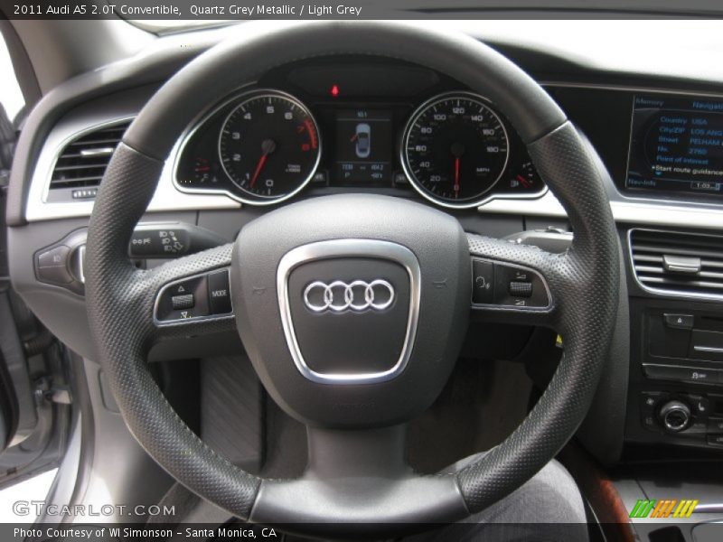 Quartz Grey Metallic / Light Grey 2011 Audi A5 2.0T Convertible