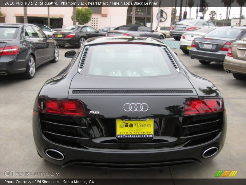 Phantom Black Pearl Effect / Fine Nappa Black Leather 2010 Audi R8 5.2 FSI quattro