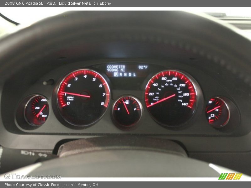 Liquid Silver Metallic / Ebony 2008 GMC Acadia SLT AWD