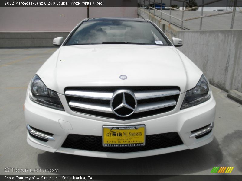Arctic White / Red 2012 Mercedes-Benz C 250 Coupe