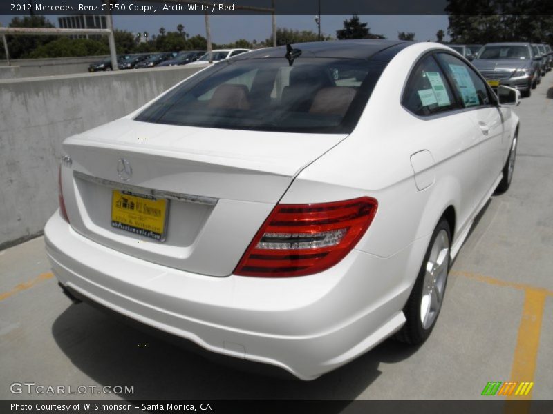 Arctic White / Red 2012 Mercedes-Benz C 250 Coupe