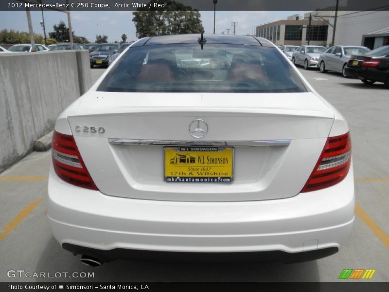 Arctic White / Red 2012 Mercedes-Benz C 250 Coupe