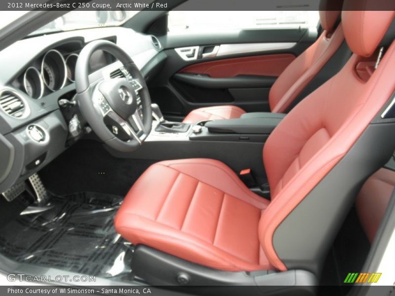 Arctic White / Red 2012 Mercedes-Benz C 250 Coupe