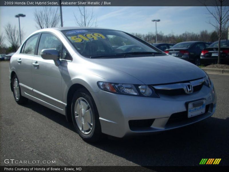 Alabaster Silver Metallic / Blue 2009 Honda Civic Hybrid Sedan