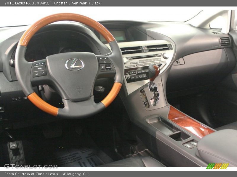 Tungsten Silver Pearl / Black 2011 Lexus RX 350 AWD