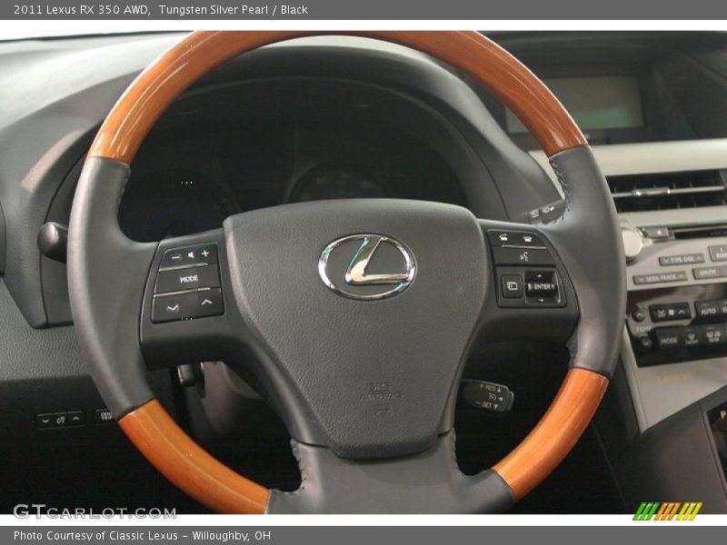 Tungsten Silver Pearl / Black 2011 Lexus RX 350 AWD