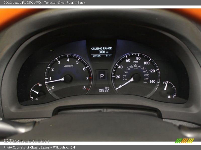 Tungsten Silver Pearl / Black 2011 Lexus RX 350 AWD