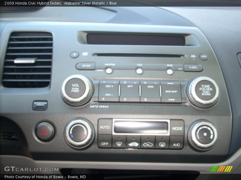 Alabaster Silver Metallic / Blue 2009 Honda Civic Hybrid Sedan