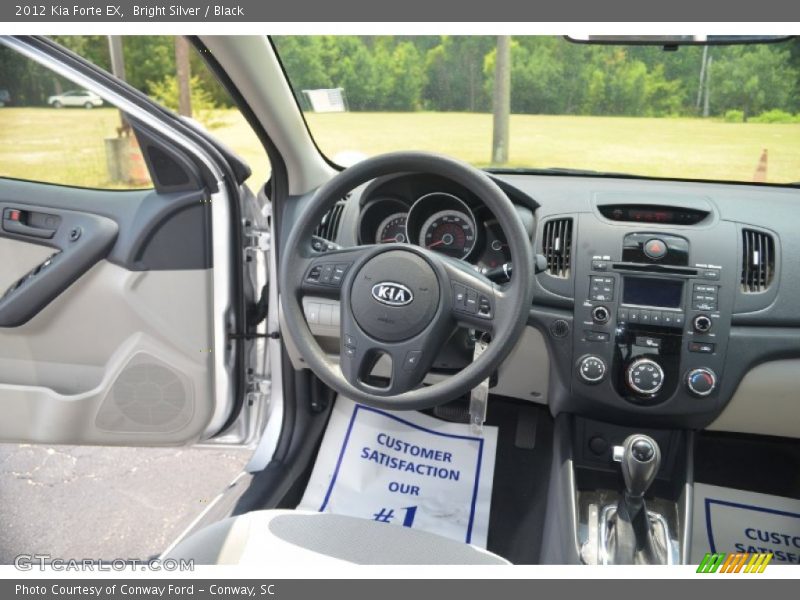 Bright Silver / Black 2012 Kia Forte EX