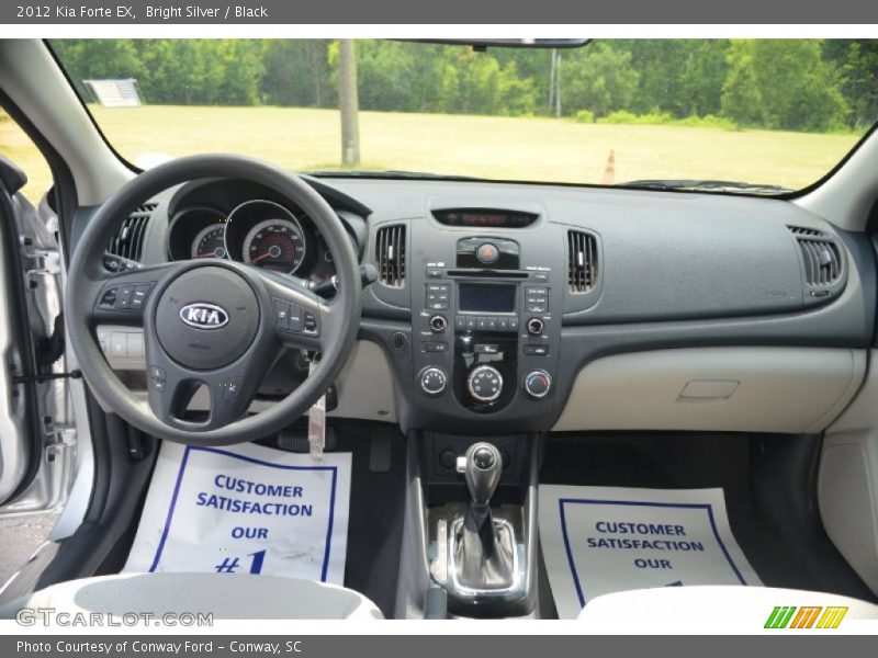 Bright Silver / Black 2012 Kia Forte EX