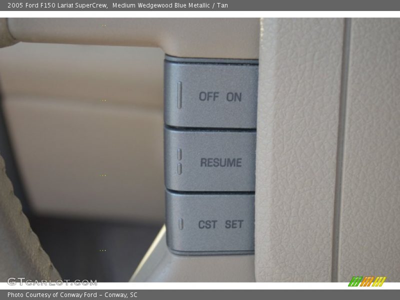 Medium Wedgewood Blue Metallic / Tan 2005 Ford F150 Lariat SuperCrew