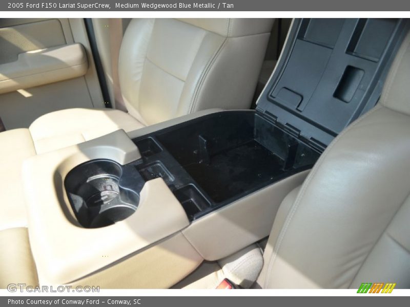 Medium Wedgewood Blue Metallic / Tan 2005 Ford F150 Lariat SuperCrew