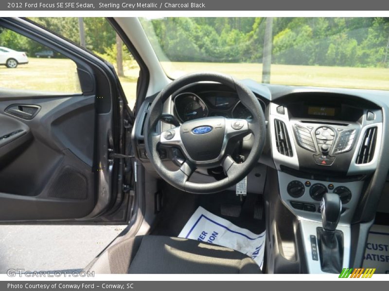 Sterling Grey Metallic / Charcoal Black 2012 Ford Focus SE SFE Sedan