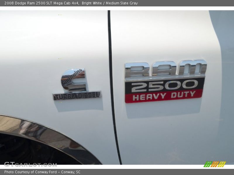 Bright White / Medium Slate Gray 2008 Dodge Ram 2500 SLT Mega Cab 4x4