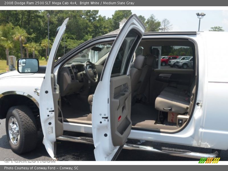 Bright White / Medium Slate Gray 2008 Dodge Ram 2500 SLT Mega Cab 4x4
