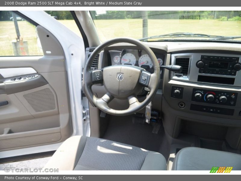 Bright White / Medium Slate Gray 2008 Dodge Ram 2500 SLT Mega Cab 4x4