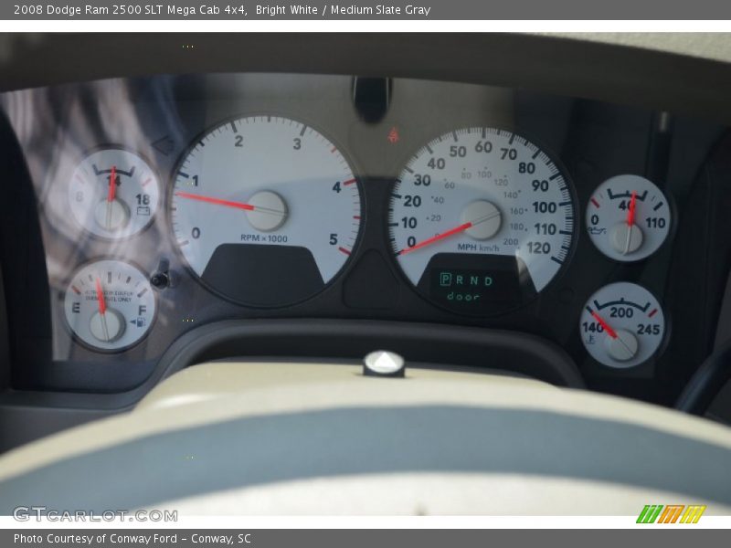 Bright White / Medium Slate Gray 2008 Dodge Ram 2500 SLT Mega Cab 4x4